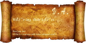 Váray Adrián névjegykártya